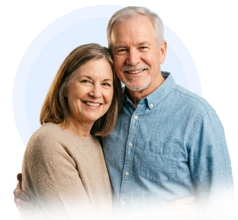 Smiling older couple